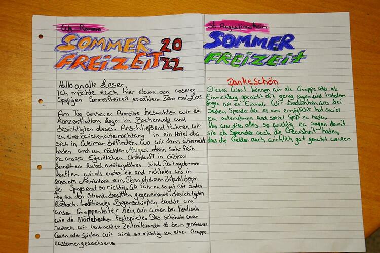 Herzliches Dankeschön an die Spender